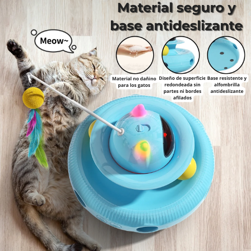 CatMotion™ – Juguete Multifuncional para Gatos (Láser + Pelotas + Plumas)