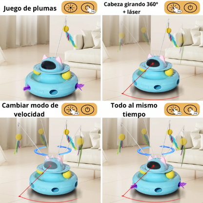 CatMotion™ – Juguete Multifuncional para Gatos (Láser + Pelotas + Plumas)