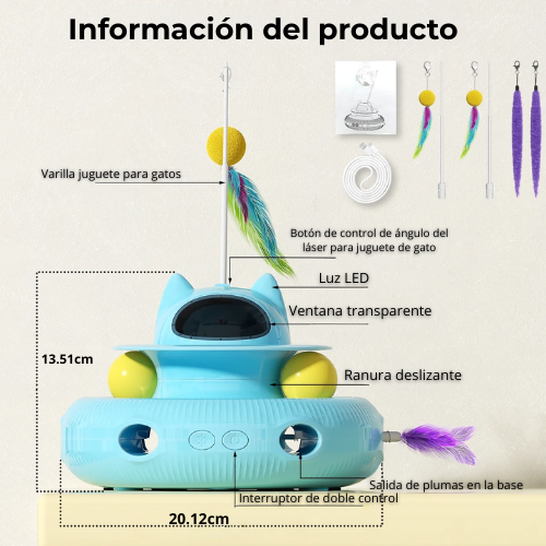 CatMotion™ – Juguete Multifuncional para Gatos (Láser + Pelotas + Plumas)