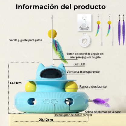 CatMotion™ – Juguete Multifuncional para Gatos (Láser + Pelotas + Plumas)