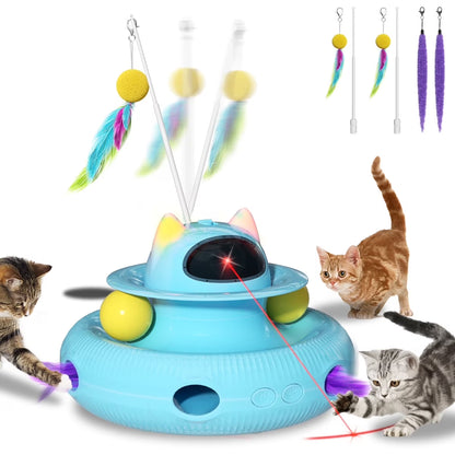 CatMotion™ – Juguete Multifuncional para Gatos (Láser + Pelotas + Plumas)